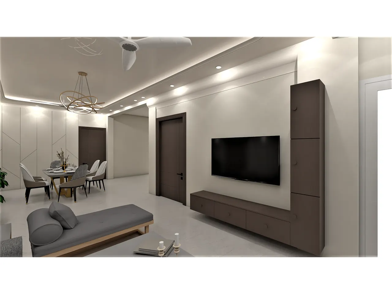 flat interior tv unit design