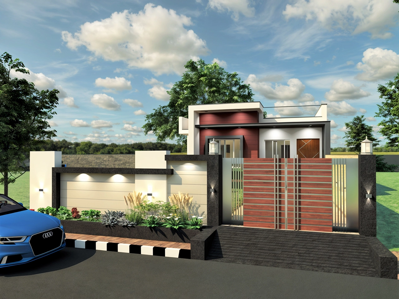 villa design 3d view